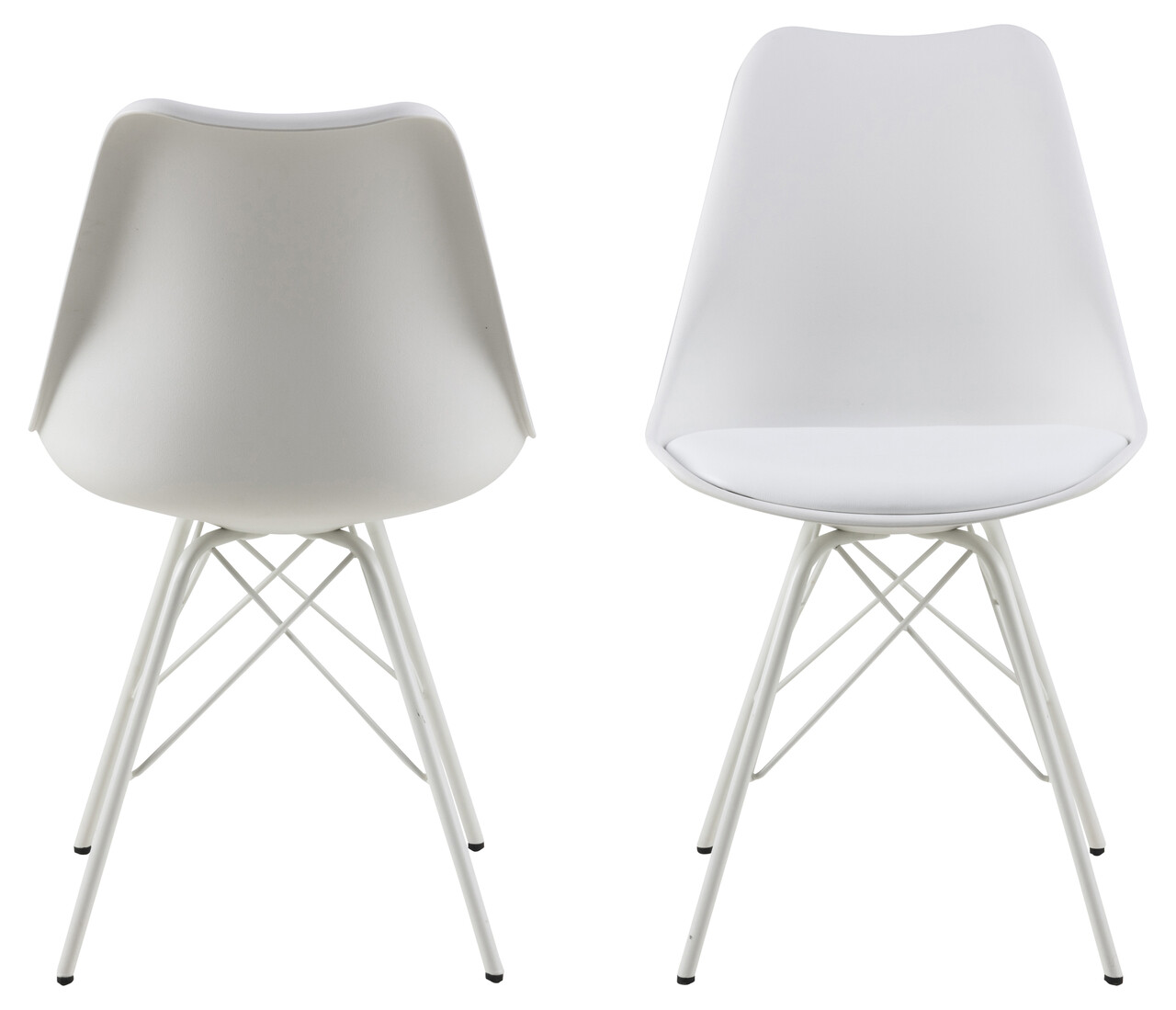 Scaun Eris, Actona, 48.5x54x85.5 cm, piele ecologica/otel, alb - view 2
