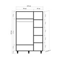 Dulap pentru haine, Vella, Lena 3 -978, 135x192x52 cm, PAL, Sonomo
