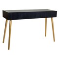 Consola Creaciones Meng, 132x41x79 cm, MDF/bambus, negru/auriu
