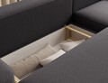 Coltar extensibil dreapta 4 locuri ELTAP, Aurumm, 285x180x92 cm, lemn/poliester, gri antracit