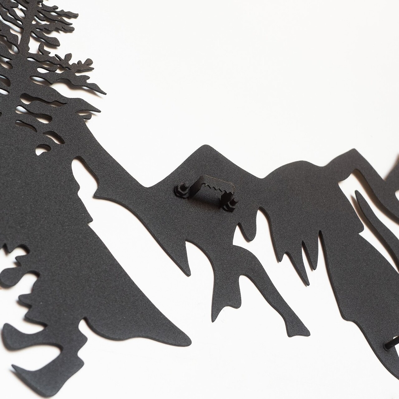 Decoratiune de perete, Mountains Metal Wall Art, Dimensiuni: 17 x 69 cm, Negru - view 5