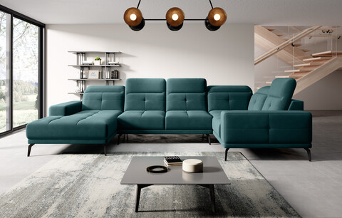 Coltar dreapta 6 locuri ELTAP, RT-38VE, Neviro, 350x201x77 cm, lemn/poliester, verde