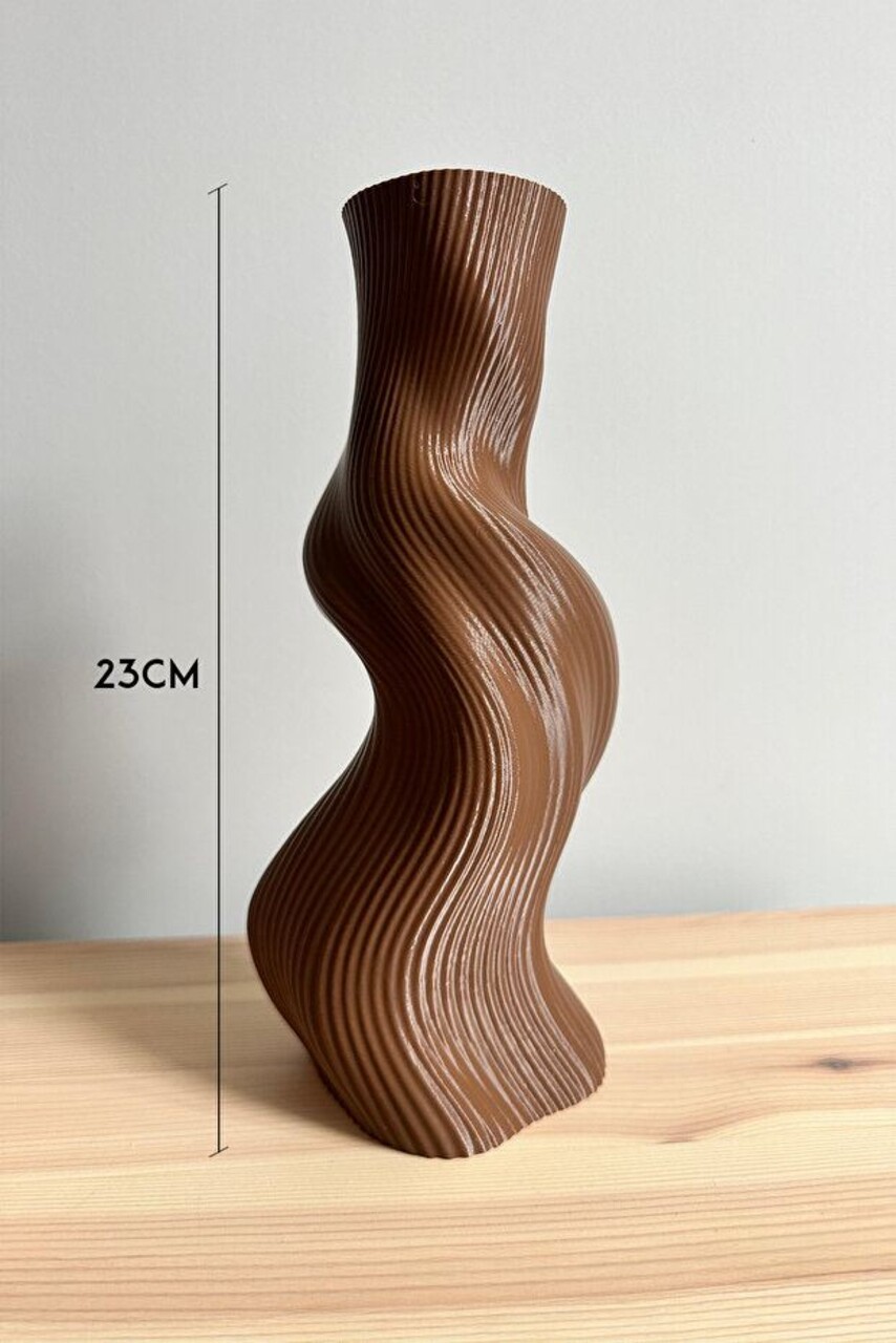 Vaza, Decorative Wave, 100% BIOPLASTIC, Maro