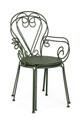 Scaun pentru gradina Etienne, Bizzotto, 49x49x89 cm, otel, invelis e-coating, finisaj mat, verde forest