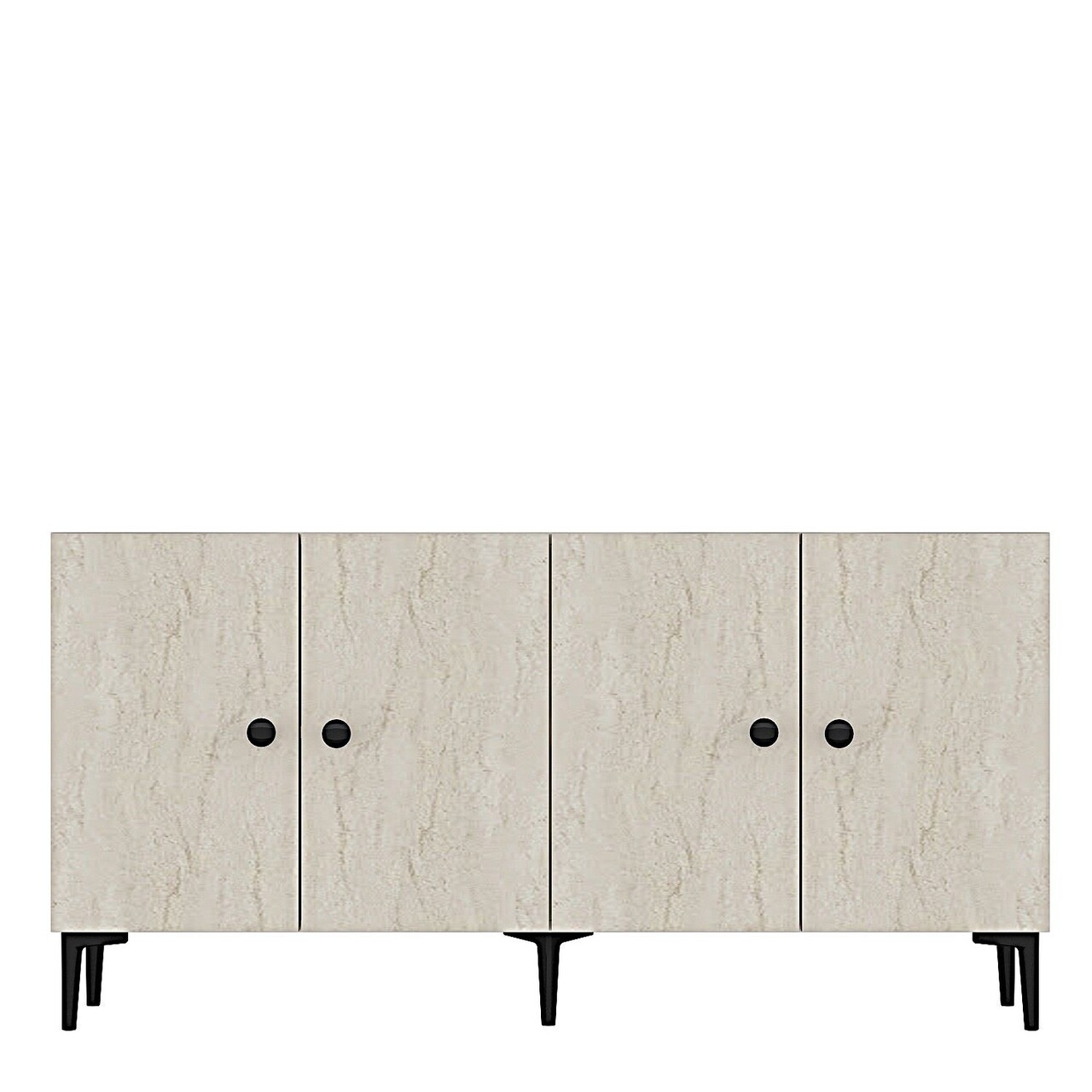 Consola, Hanah Home, Pella 150, 150x75x32 cm, Alb / Travertin - view 5