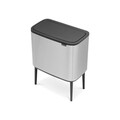 Cos de gunoi cu soft touch, Brabantia, Bo Touch Matt Fingerprint Proof, 3x11 L, 31.2x54x68 cm, otel, argintiu