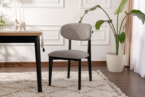 Set scaune 2 piese, Wayland, Lionte, Gri/Negru