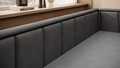 Canapea extensibila brat dreapta 3 locuri, ELTAP, Fulgeo, 214x82x77 cm, lemn/catifea din poliester, gri inchis