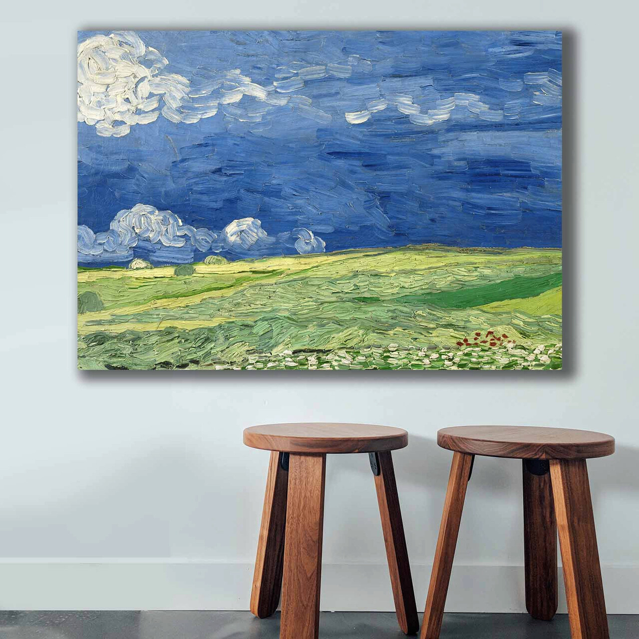 Tablou decorativ, 70100VANGOGH011, Canvas, Lemn, Multicolor