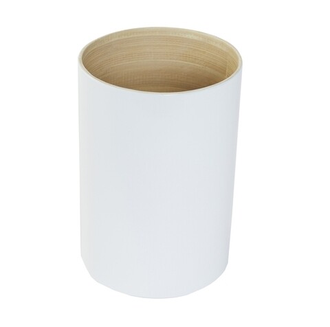 Cutie depozitare cilindrica, Compactor, Laccato, 12 x 18 cm, bambus, alb Compactor