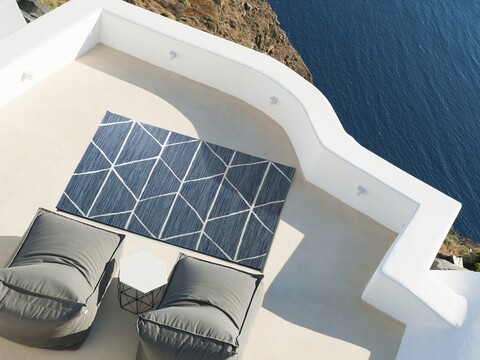 Covor pentru interior - exterior, Togo Blue, 120 x 170 cm, 100% polipropilena, albastru