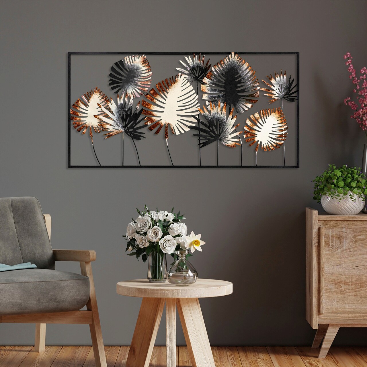 Decoratiune de perete, Yıldız 2, Metal, Dimensiune: 81 x 40 cm, Multicolor - 2 | YEO