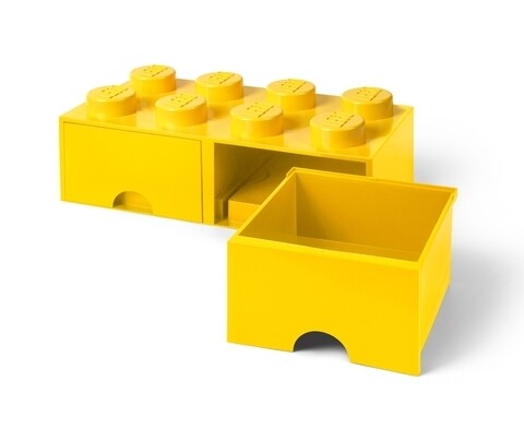 Cutie de depozitare LEGO, 2 sertare, 940 ml, polipropilena, galben