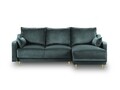 Coltar extensibil reversibil, Pansy, Mazzini Sofas, 4 locuri, cu lada de depozitare, 220x150x90 cm, catifea, albastru petrol