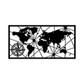Decoratiune de perete, World Map Small 2, Metal, Dimensiune: 80 x 40 cm, Negru