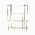 Corp biblioteca, Zena Home, Moss, 160x180x29.6 cm, PAL, Alb/Auriu