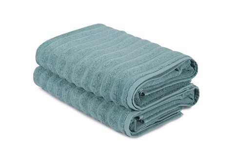Set 2 prosoape de baie 406, Beverly Hills Polo Club, 70x140 cm, bumbac, albastru petrol