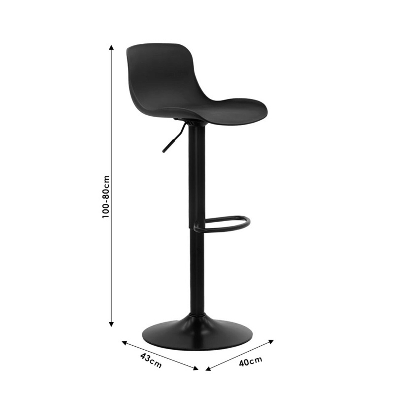 Scaun de bar Walden, Pakoworld, 40x43x80 cm, polipropilena/metal, alb - 1 | YEO