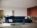 Coltar dreapta 4 locuri, Tulum, Cosmopolitan Design, 255x156x70 cm, catifea, albastru regal