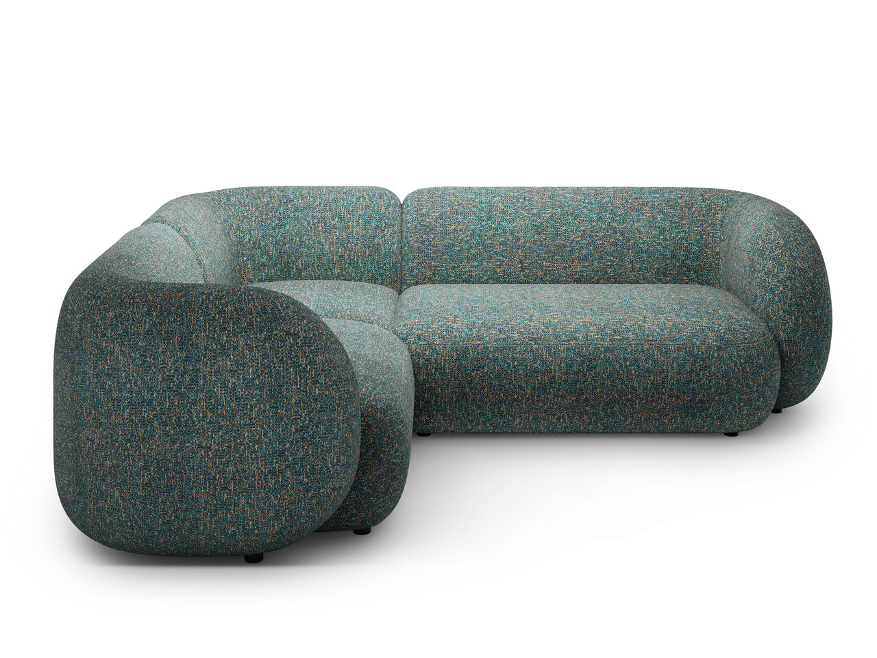 Coltar stanga 4 locuri, Kate, Micadoni, 252x220x76 cm, tesatura structurata, albastru melanj - 1 | YEO