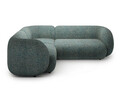 Coltar stanga 4 locuri, Kate, Micadoni, 252x220x76 cm, tesatura structurata, albastru melanj