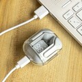 Casti fara fir cu carcasa de incarcare Grey InnovaGoods, Bluetooth 5.0, control tactic, USB-C, gri