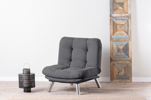 Fotoliu extensibil Misa Solo, Futon, 135×88 cm, metal, rosu 135x88