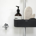 Suport baie cu montaj pe bara de dus, Brabantia, Caddy Dark Grey, 24.4x13.3x7.5 cm, polipropilena, gri inchis