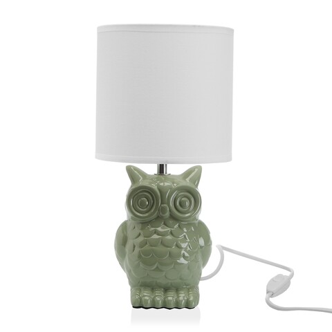 Lampa de masa Owl, Versa, 1 x E14, 40W, 16×32.5 cm, ceramica, verde mezoni.ro