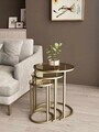 Set masute 3 piese, Hanah Home, Milas 3, Antic / Transparent