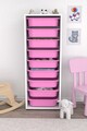 Dulap multifunctional, Estella, Zola 9N, Alb/Roz