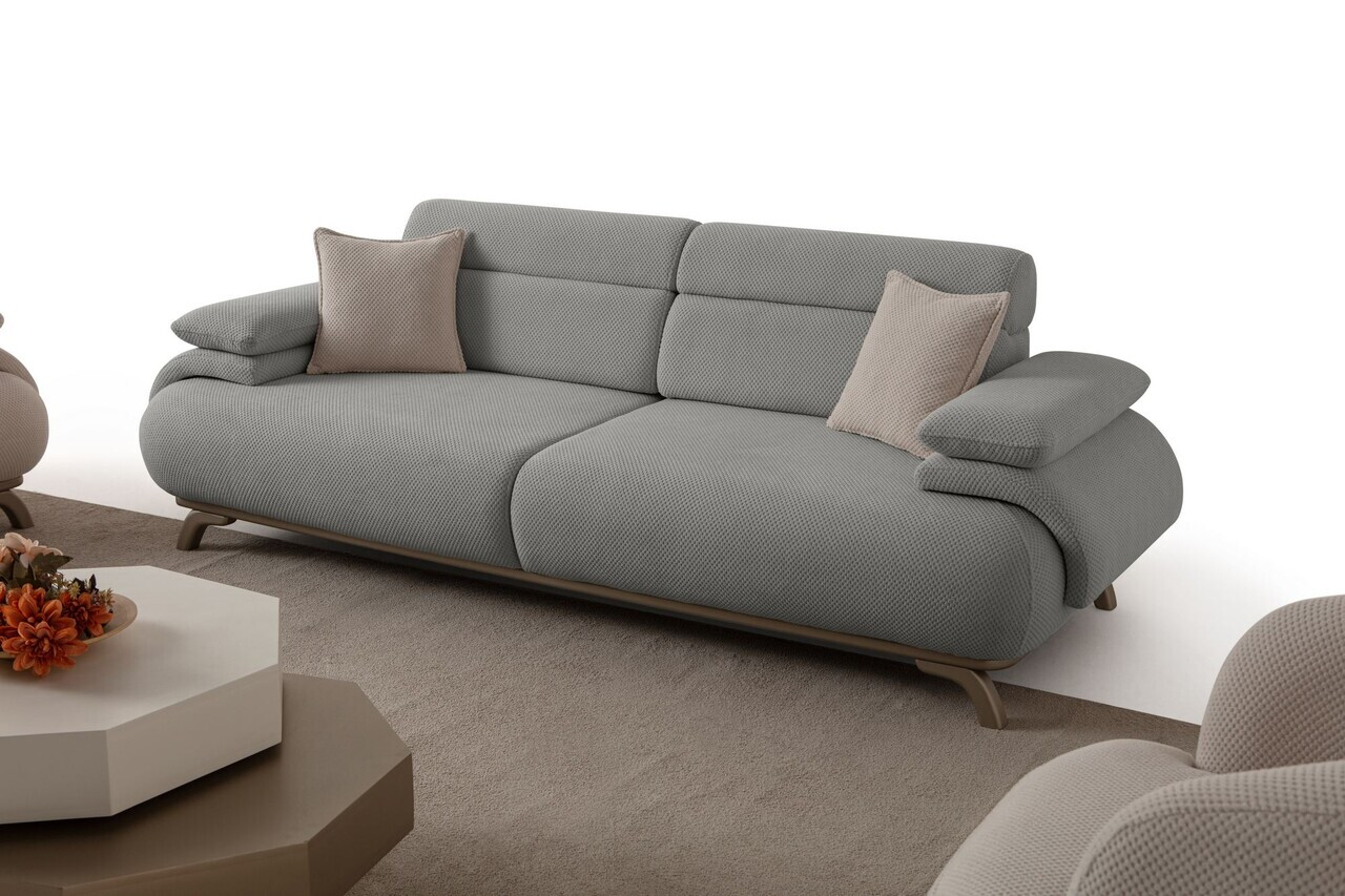 Canapea 3 locuri, Atelier del Sofa, 752EST1137, Lemn de carpen/PAL melaminat, Gri - view 8
