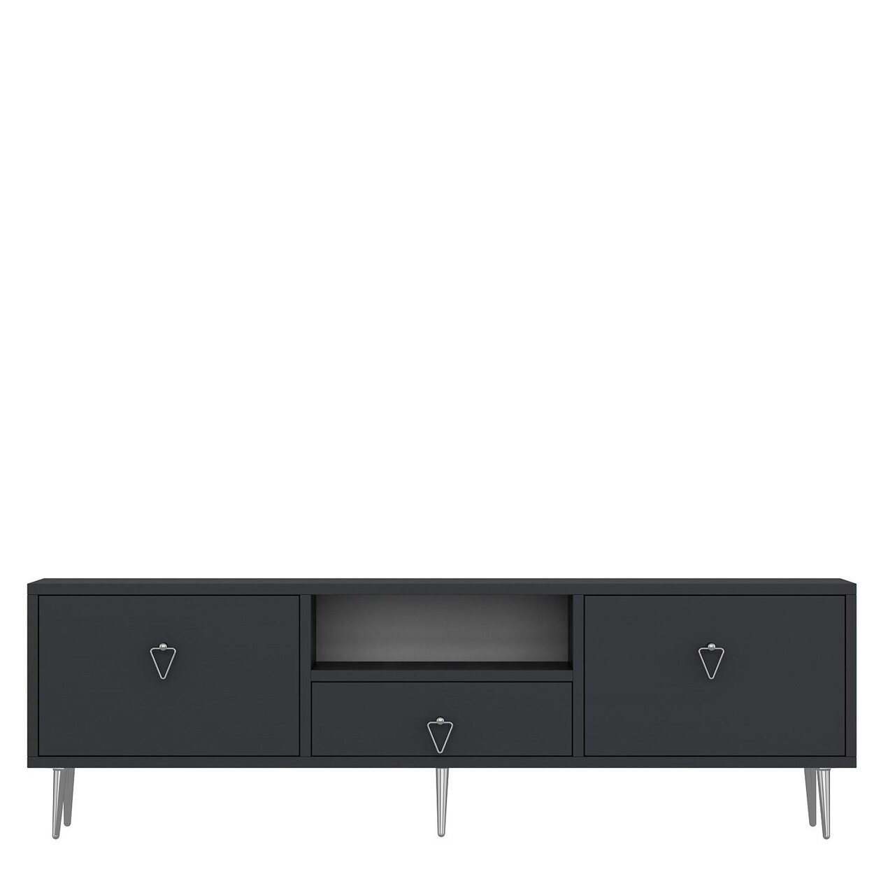 Comoda TV, Hanah Home, 1306-DROP-1, 140x45x30 cm, PAL , Antracit / Argintiu - view 3