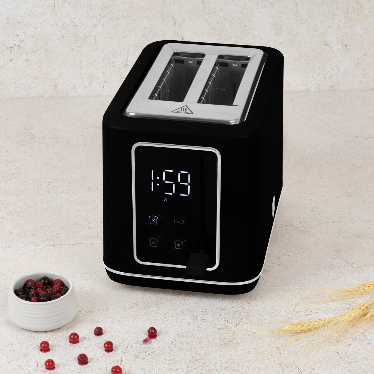 Prajitor de paine digital Berlinger Haus, Matte Black, 27.8x16.6x19.1 cm, inox, negru - imagine 6