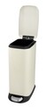 Cos de gunoi cu pedala Design, Wenko, 20.5x36x46 cm, otel/polipropilena, crem/negru