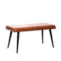 Bancheta Brizo, Homla, 90x37x45 cm, metal/piele, maro