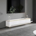Comoda TV, Inarch, Imaj, 180x45.2x35 cm, PAL, Alb/Auriu