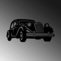 Decoratiune de perete, Antique Car, Metal, 70 x 33 cm, Negru