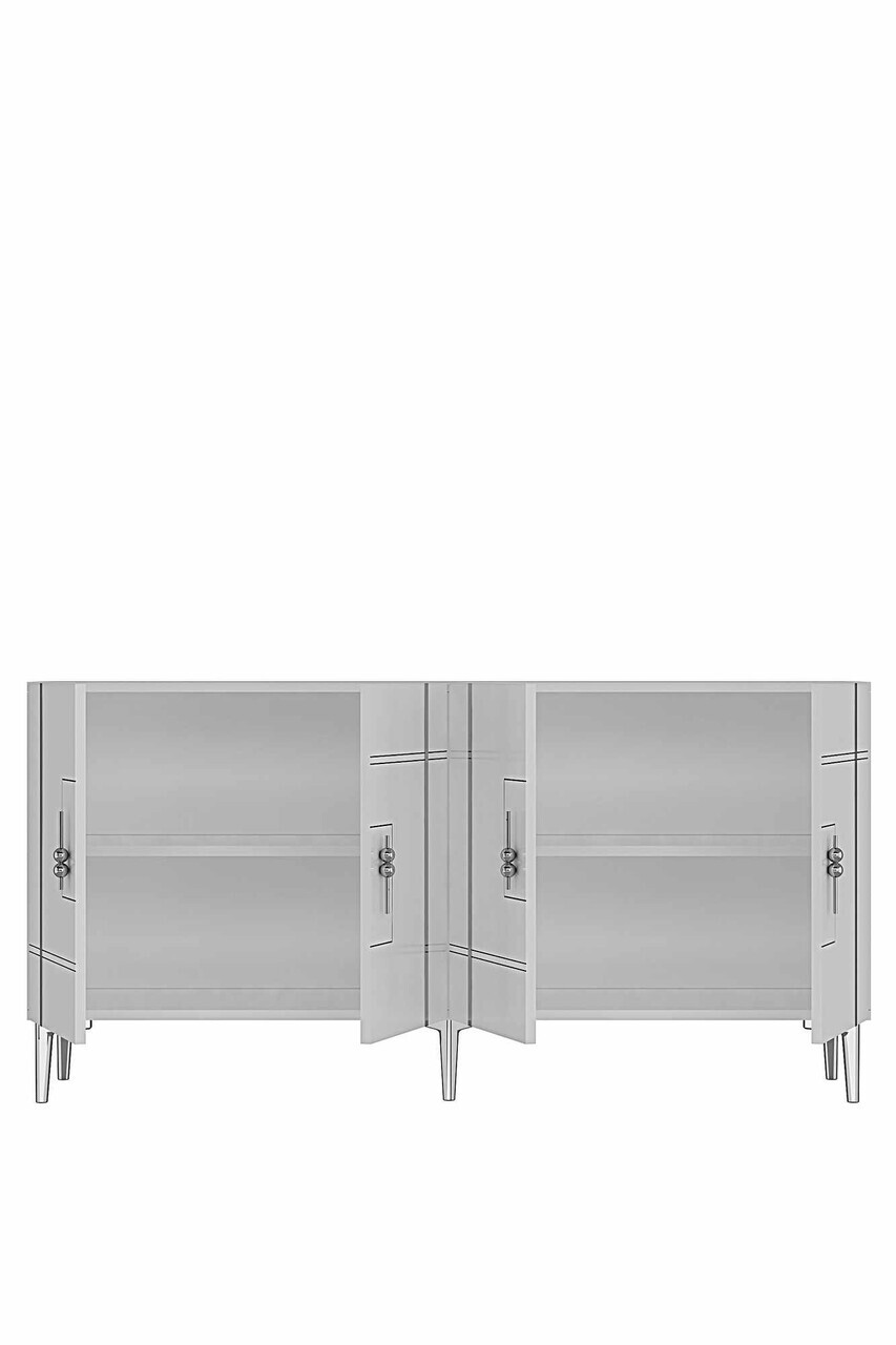 Consola, Hanah Home, Ilay 150, 150x75x32 cm, Alb / Argintiu — imaginea 6