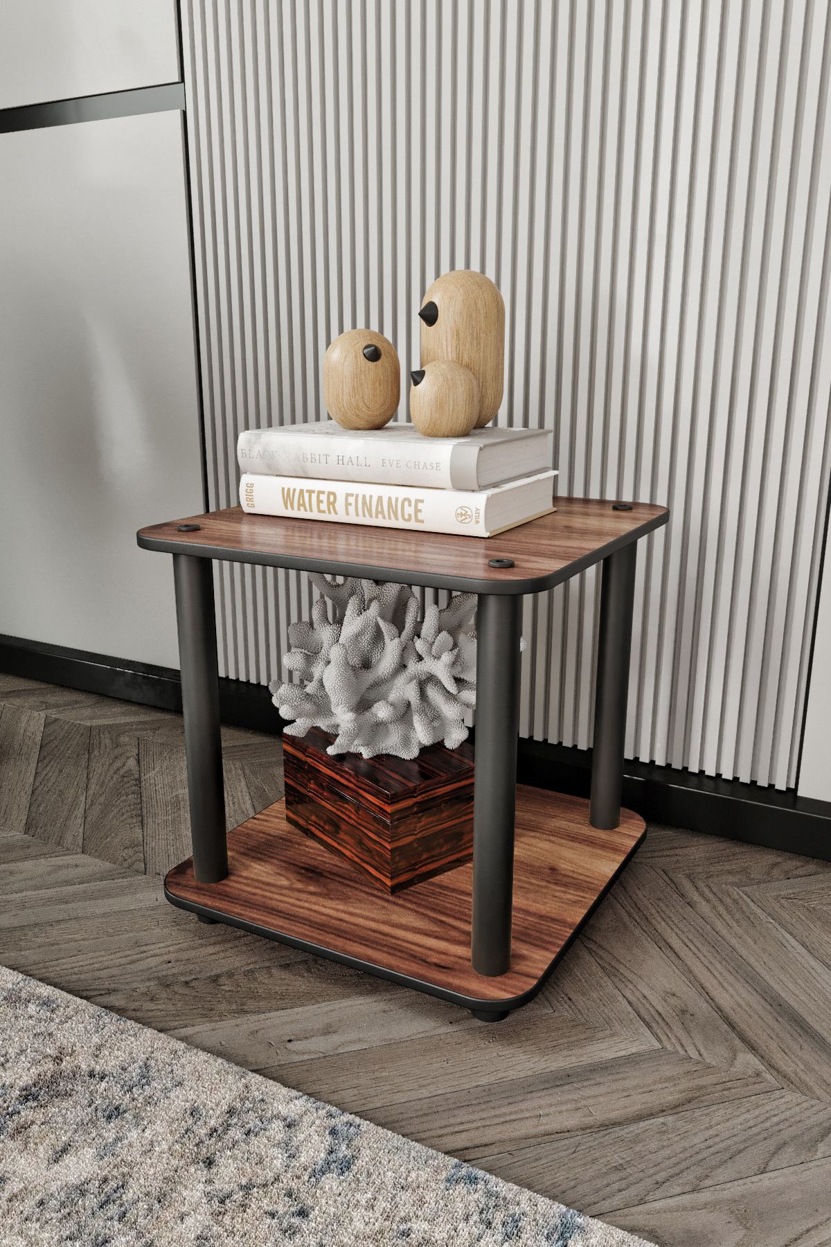 Masuta, Hanah Home, Bookcase 2 Tiers Square, 34x38x34 cm, MDF , Maro