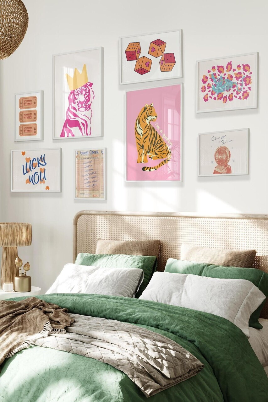 Tablou decorativ, Çgs-038-White-Kck, Lemn masiv, Față: 100% PVC STICLĂ, Multicolor
