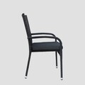 Scaun pentru gradina Bikly, Homla, 56x64x94 cm, metal/technorattan/poliester, maro