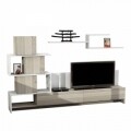 Comoda TV cu biblioteca si raft, Wooden Art, Amore White Cordoba, 180x126x31.5 cm