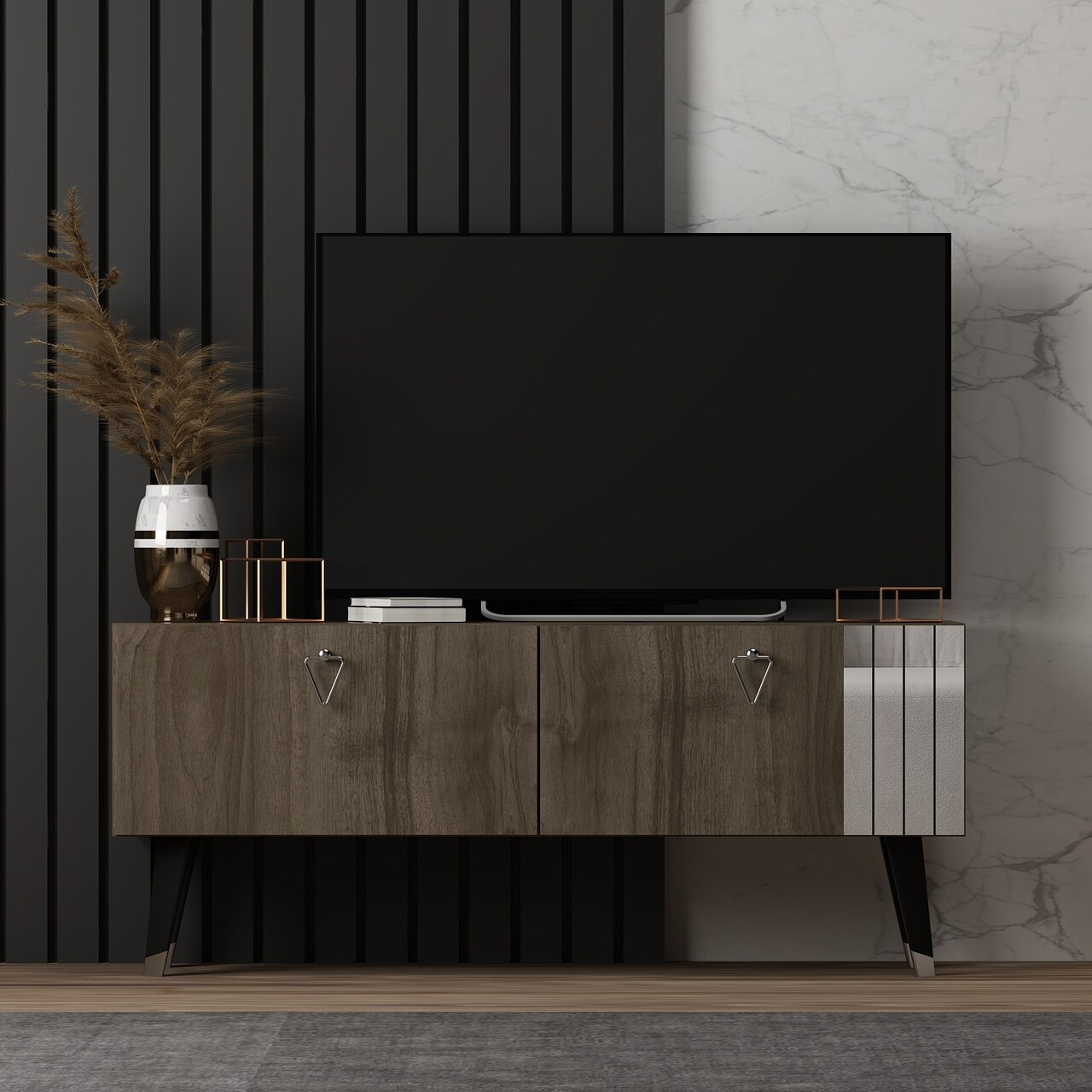 Comoda TV, Odessa, Tarab, 120x30x50 cm, PAL, Maro - 1 | YEO