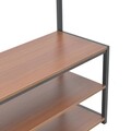 Cuier cu pantofar Entryway, InArt, 80x30x170 cm, fier/MDF, negru/maro