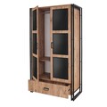 Dulap pentru haine, Sapphire, Arcas Ava, 110 x 200 x 55 cm, pal melaminat, pin/negru
