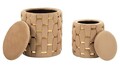 Set 2 taburete cu spatiu depozitare Shanty, Mauro Ferretti, 37x42 cm, 28x35 cm, fier/MDf/poliester, auriu