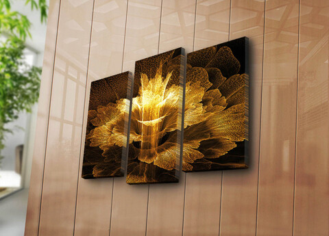 Set 3 tablouri decorative, 3patk-107, canvas, 20 x 39 cm, 2 piese, multicolor