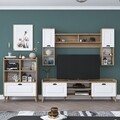 Mobilier living, Wren, AA101 - 2554, 3 corpuri, pal melaminat, alb/nuc