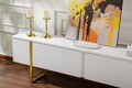 Comoda TV, Nordure, Serenity, 180x50x29 cm, PAL, Alb/Auriu